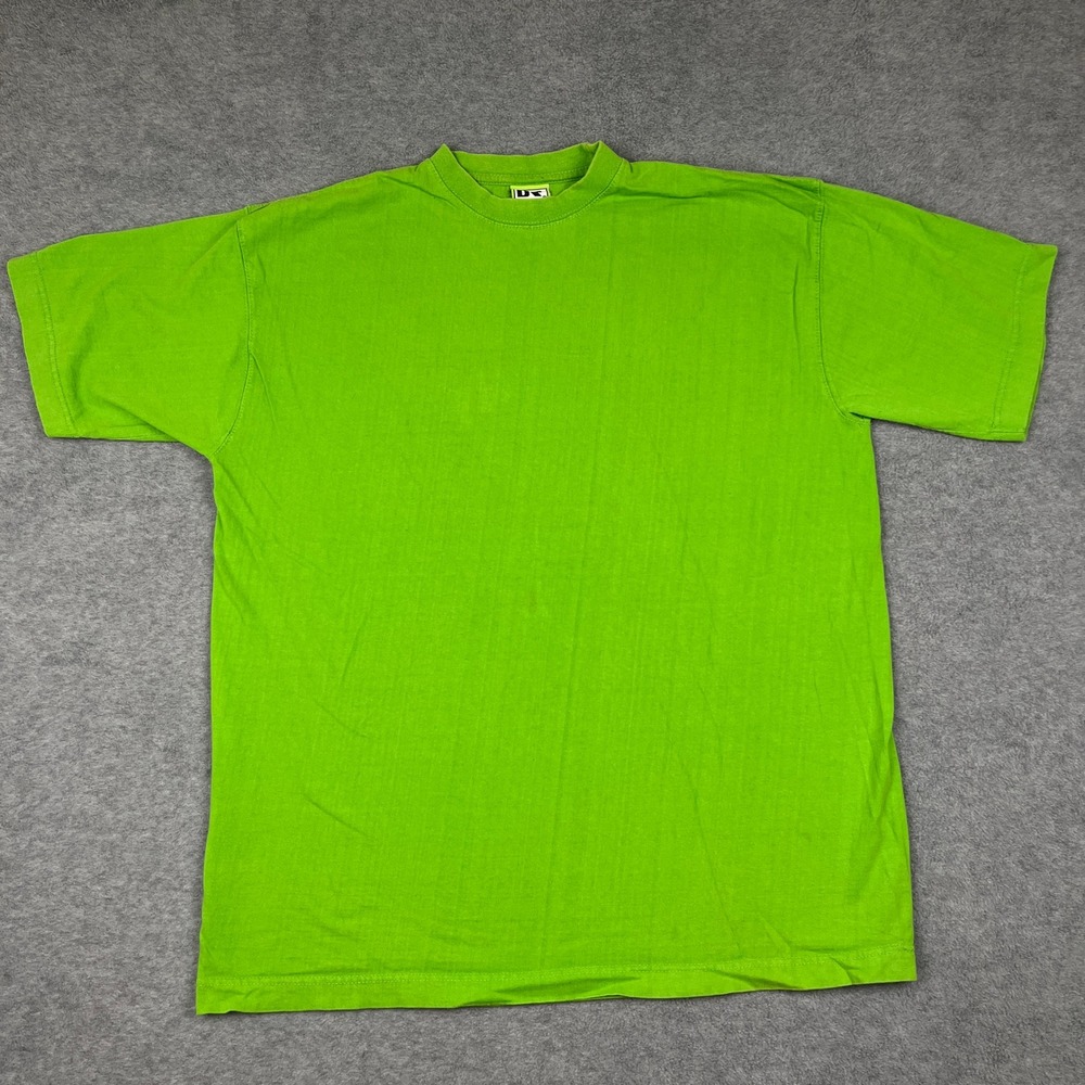 Dream USA T-Shirt Mens XL Green Short Sleeve Crew Neck Heavyweight Cotton Solid